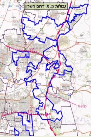 גבולות מועצה אזורית דרום השרון
