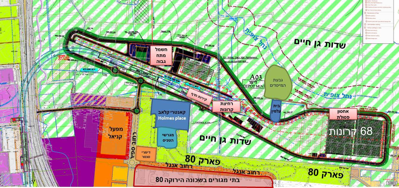 מפת מתחם תחנת הדפו המתוכנן