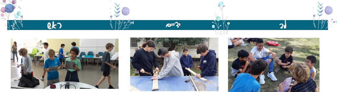 תמונות התלמידים עם הכיתוב לב ידיים וראש