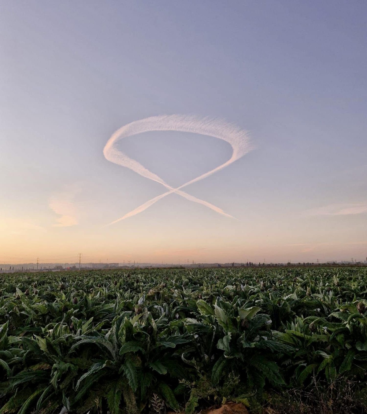 תצלום שדות המועצה עם סמל החטופים והחטופות בשמיים