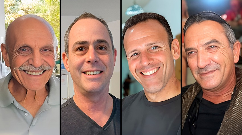 תמונתם של החללים איציק אלגרנט, אוהד יהלומי, צחי עידן ושלמה מנצור זכרם לברכה