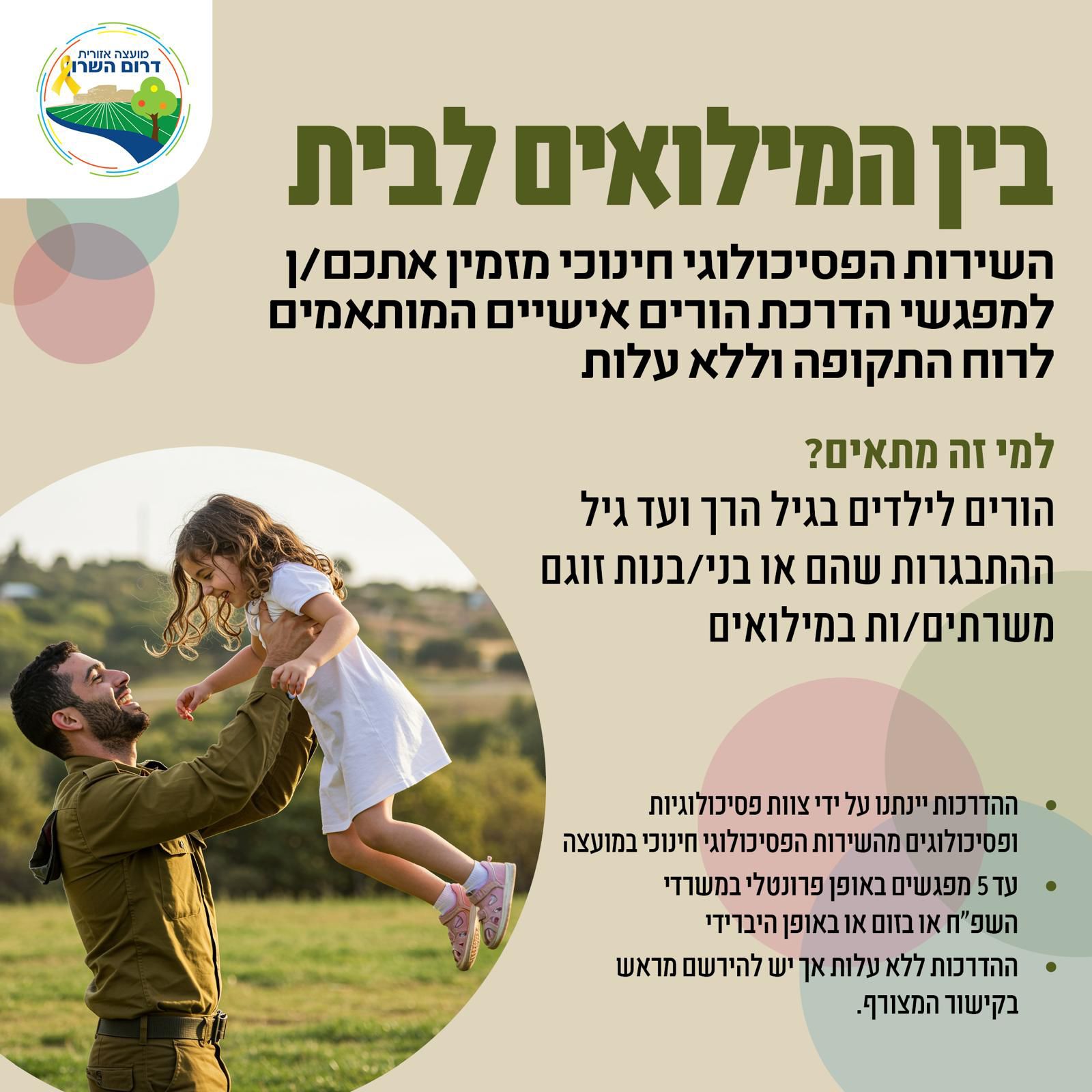 מודעה גרפית - בין המילואים לבית